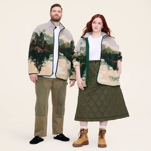 Woolrich Target Unisex 2XLT Big & Tall Printed Landscape Zip-Up Fleece Jacket 2X